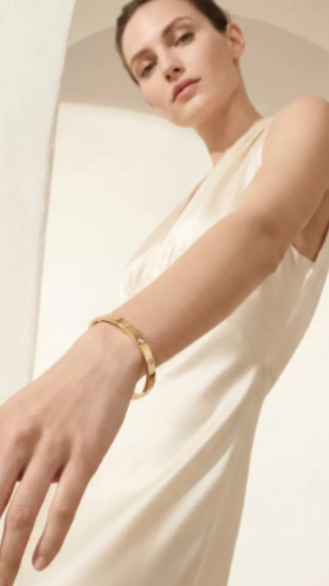 cartier bracelet luxury jewelry campaign portrait woman studio lighting