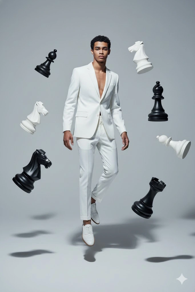 chess concept ai image prompt generated using surreal fashion style