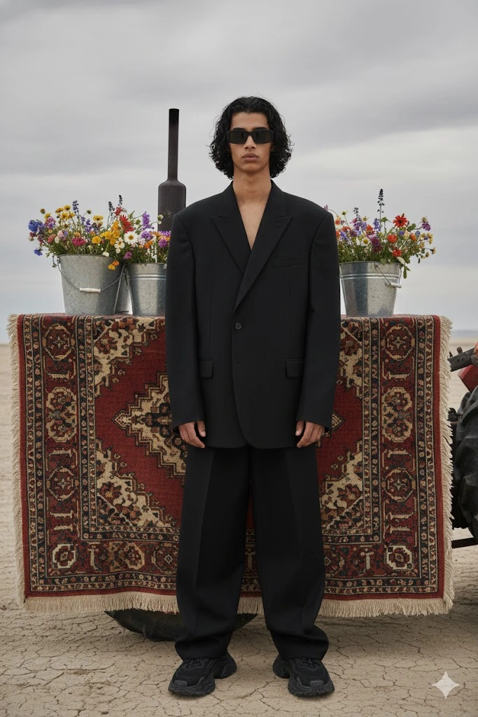 desert editorial portrait rug covered belarus 82.1 tractor carpet flowers buckets 8k