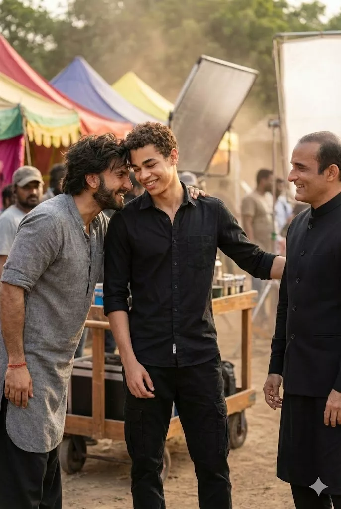 dhurender film set close friend cinematic portrait ai