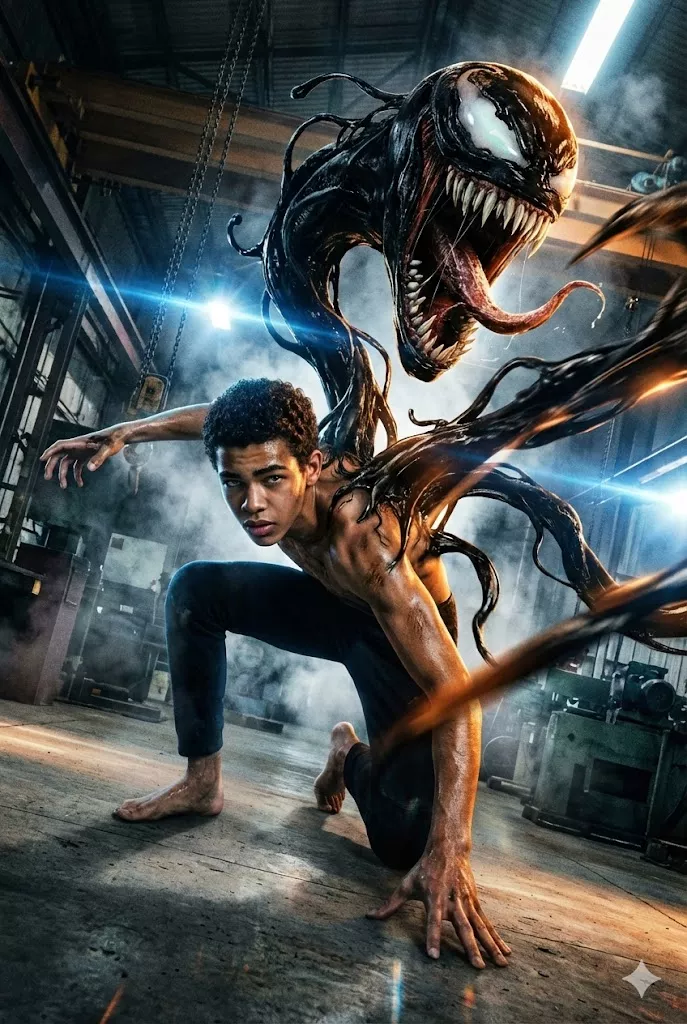 venom symbiote industrial cinematic movie scene