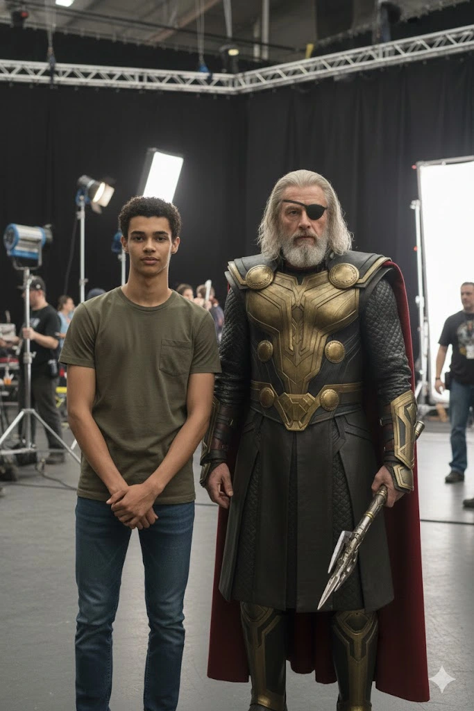 Odin behind the scenes AI image prompt