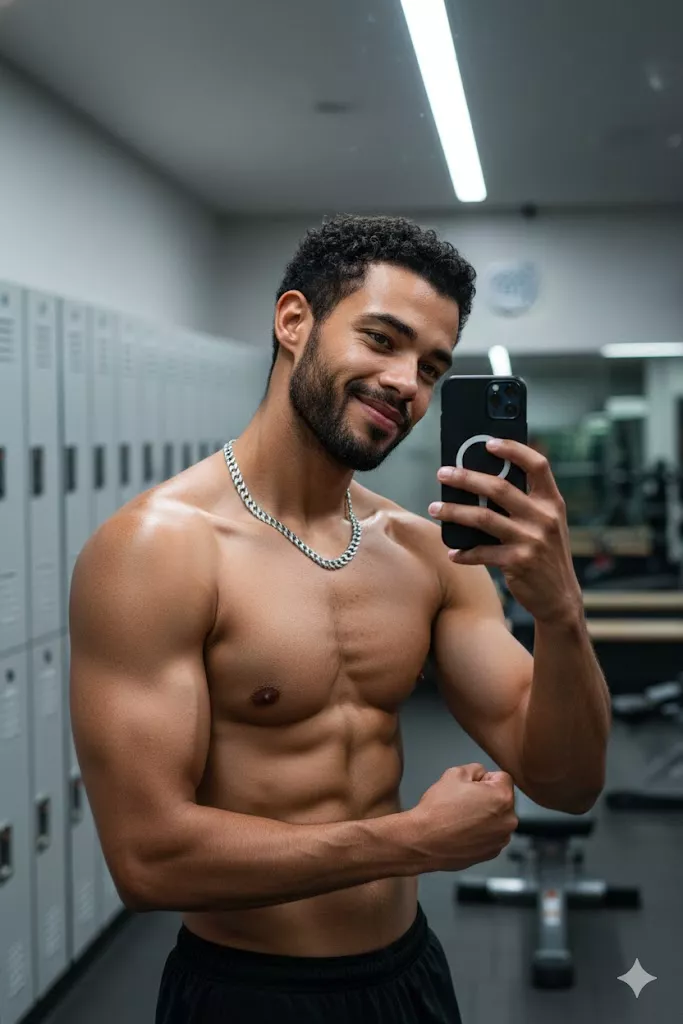 selfie espelho vestiario homem 8k