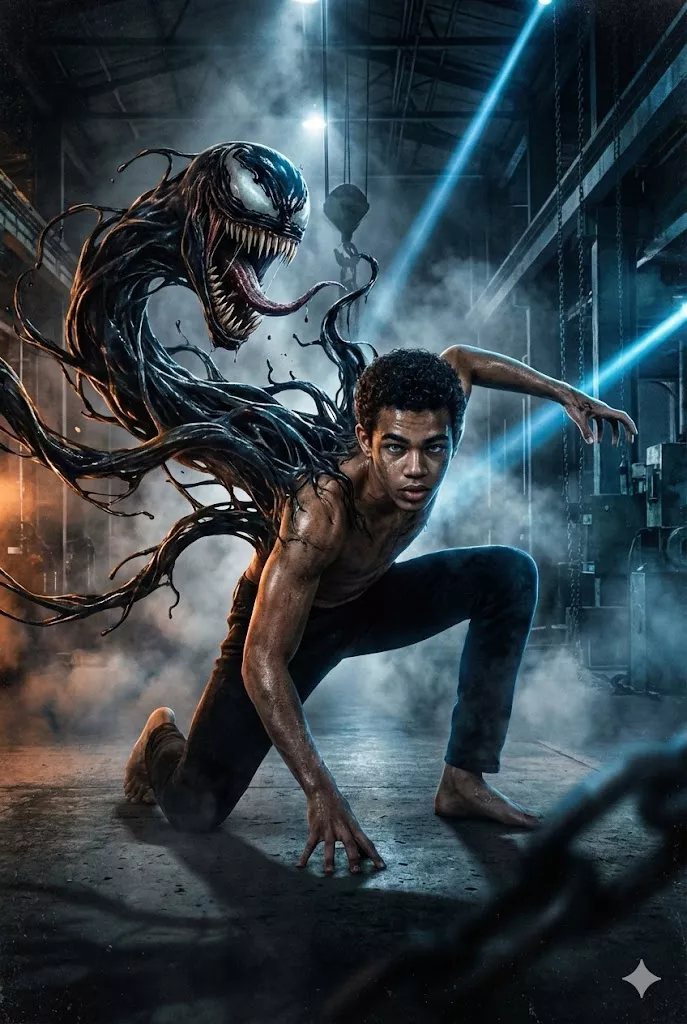 venom symbiote cinematic leap preparation scene