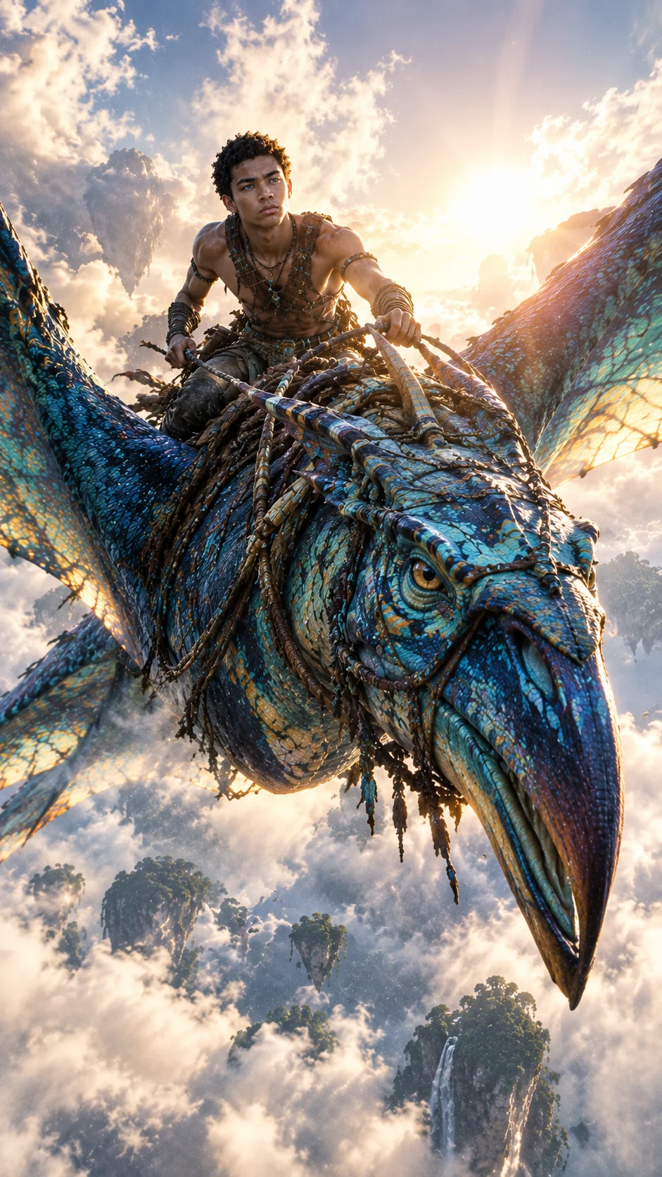 Toruk Flying Through Clouds