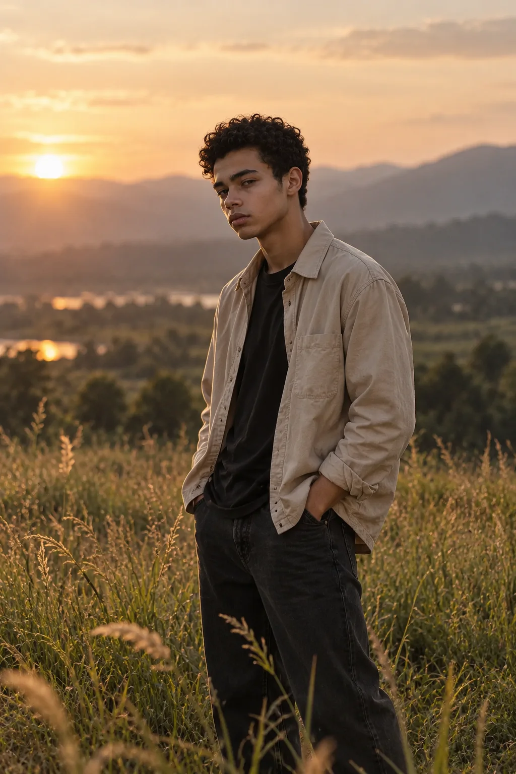 Cinematic Outdoor Boy Photo Prompt