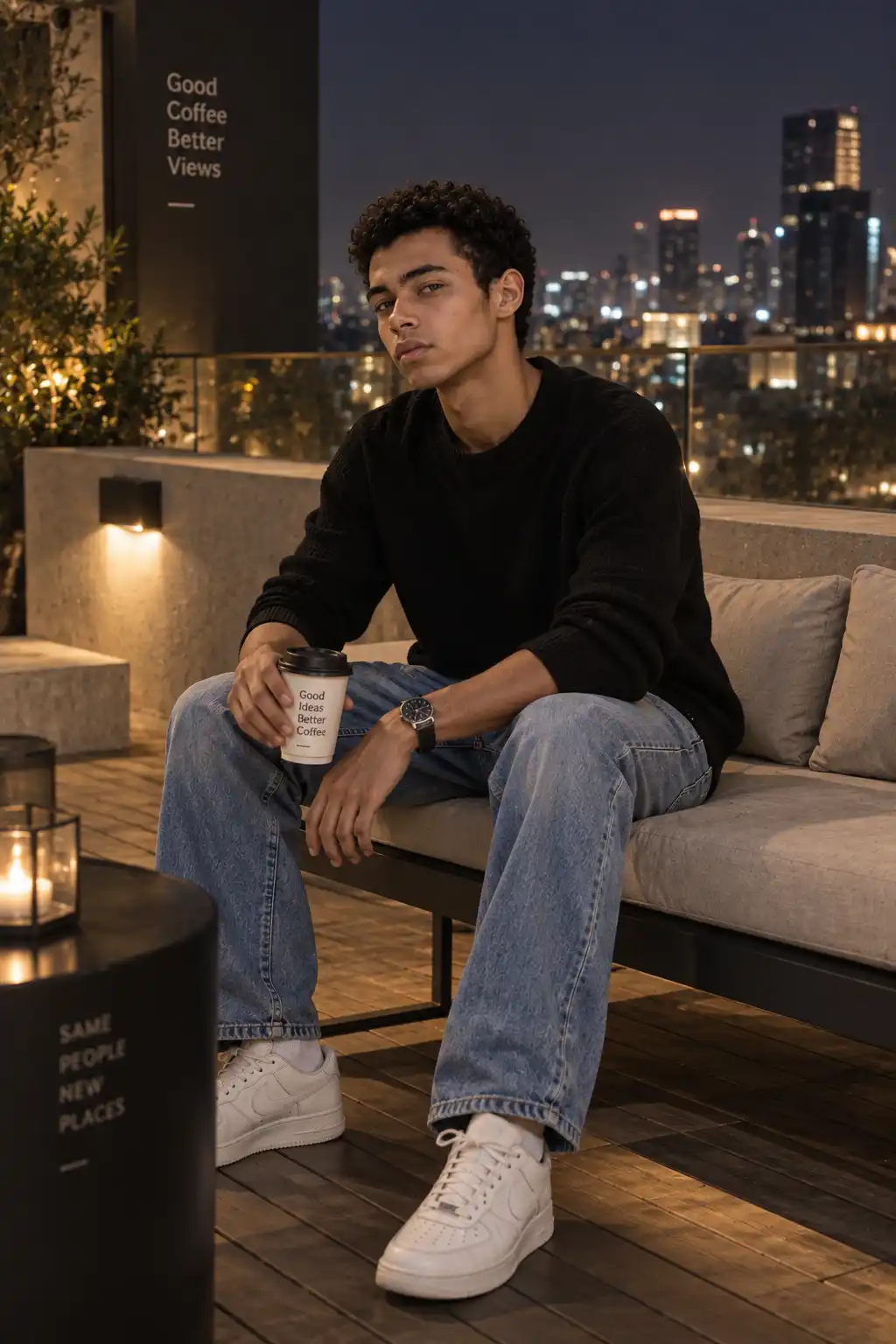 Night Rooftop Portrait