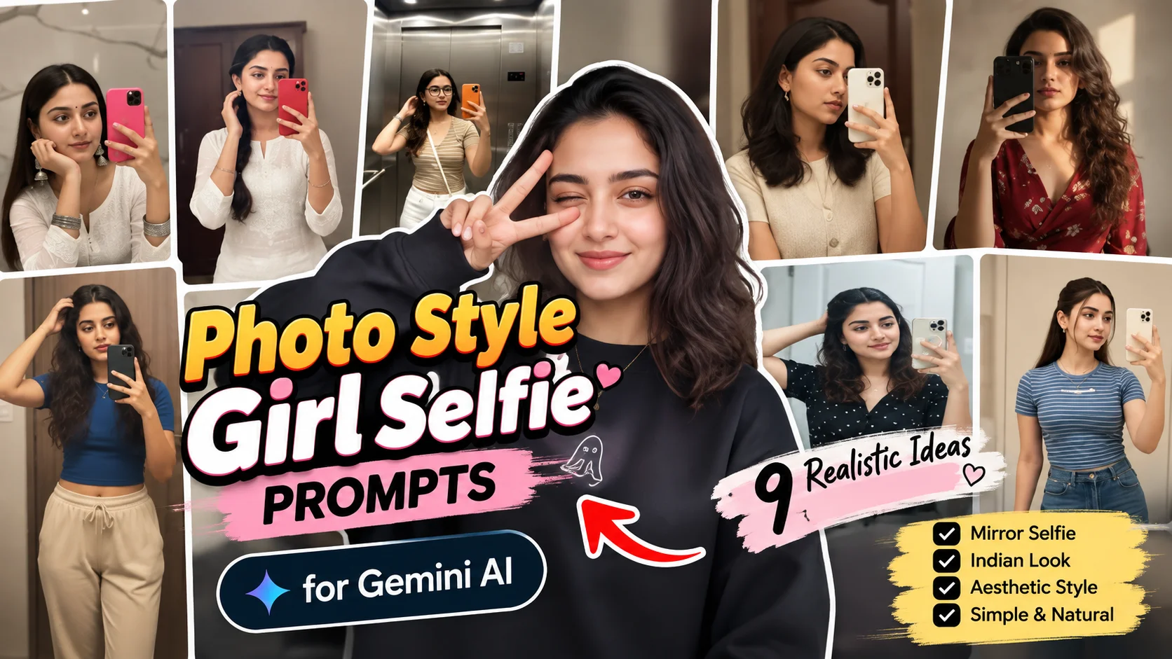photo style girl selfie prompts