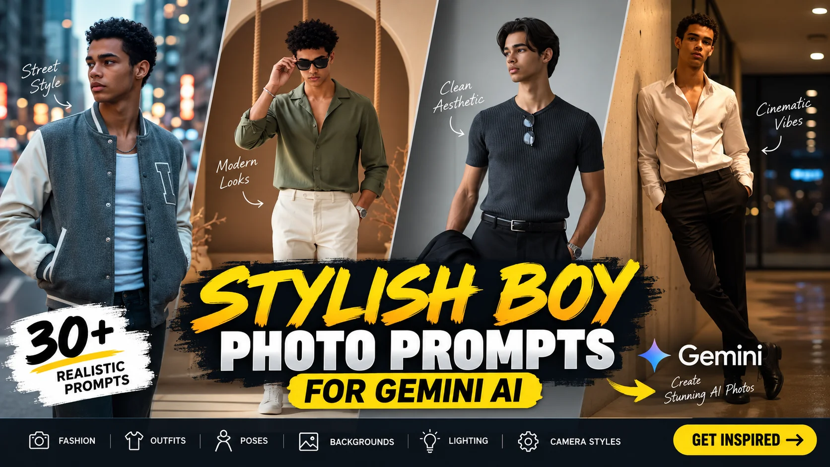 Stylish Boy Photo Prompts for Gemini AI