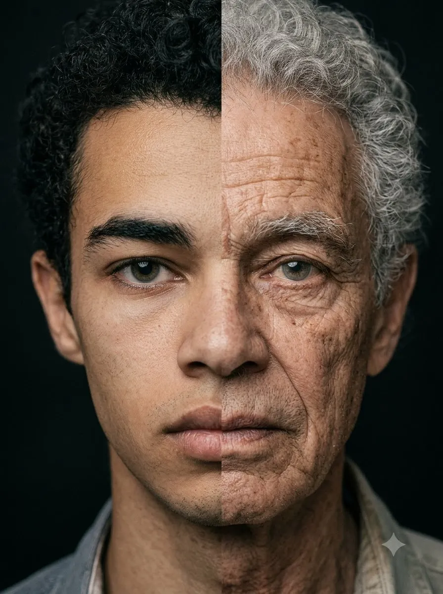 Best Youth vs Old Age Split Portrait Prompt