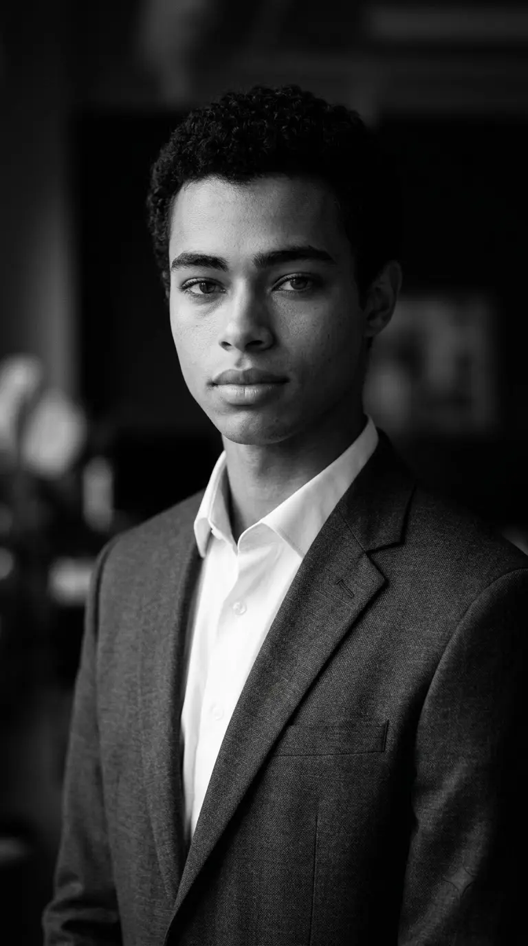 Black-and-White Cinematic Portrait