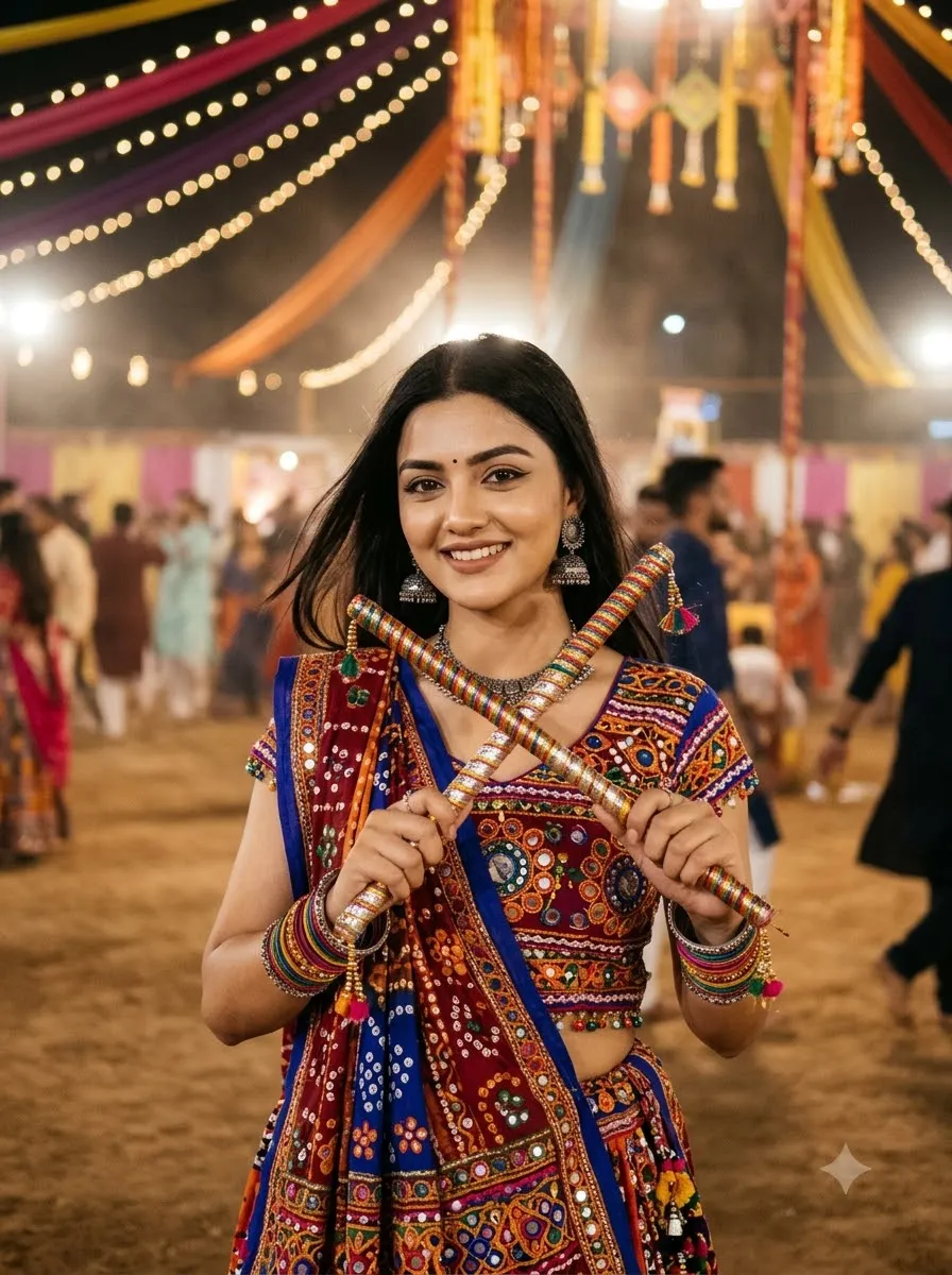 Dandiya Sticks Portrait