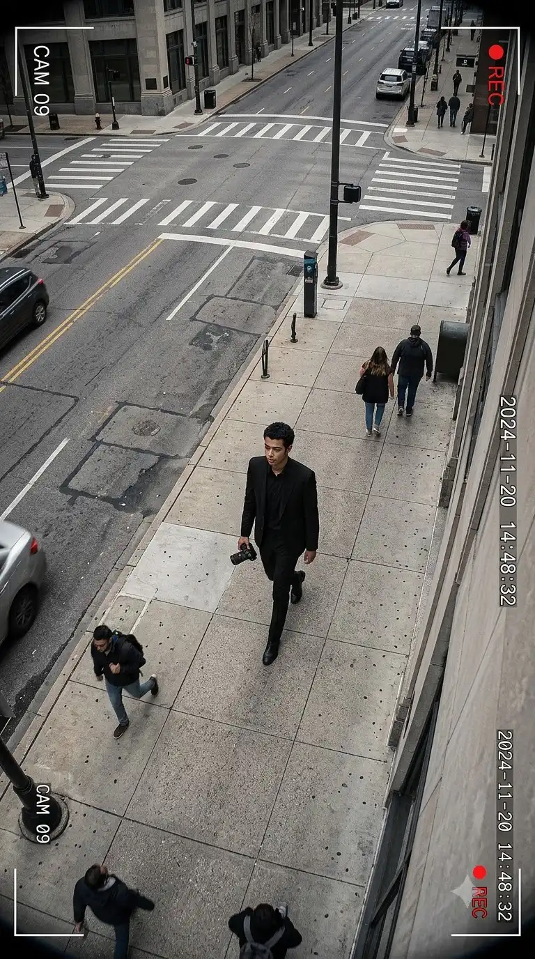 Extreme High-Angle CCTV View