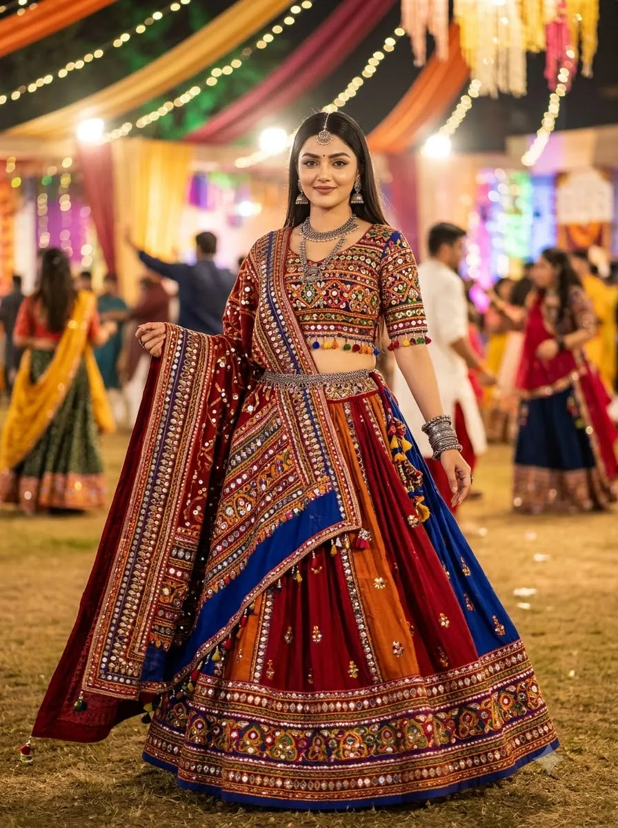 Garba Portrait with a Flowing Dupatta