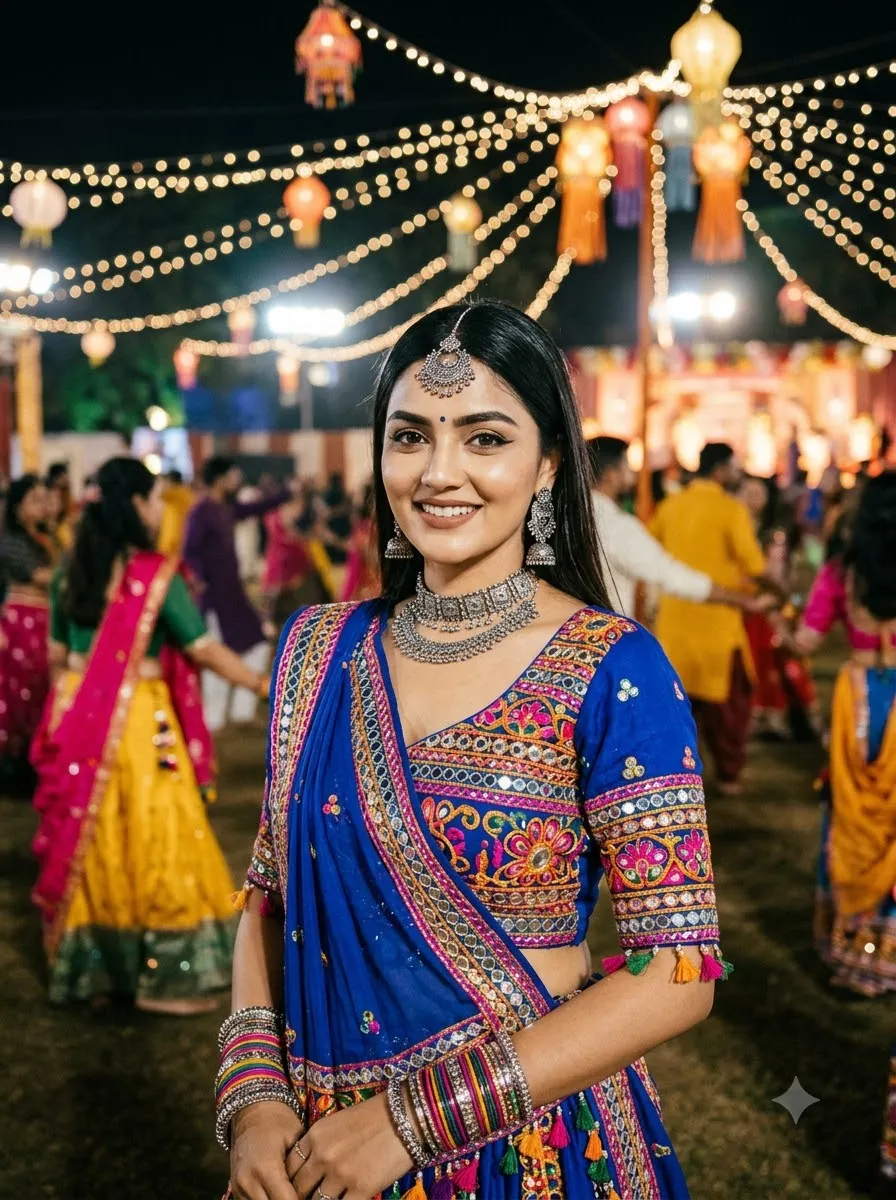 Royal Blue Garba Look