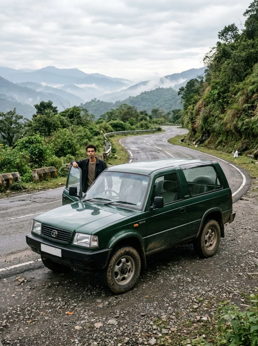 Tata Sierra Mountain Road Adventure Prompt