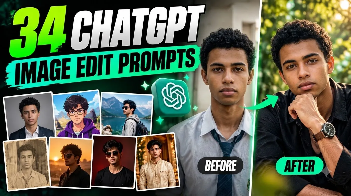 34 ChatGPT Image Edit Prompts for Photos, Backgrounds and Portraits