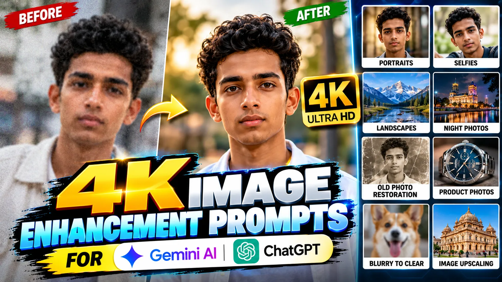 4K Hyper-Realistic Image Enhancement Prompts for Gemini