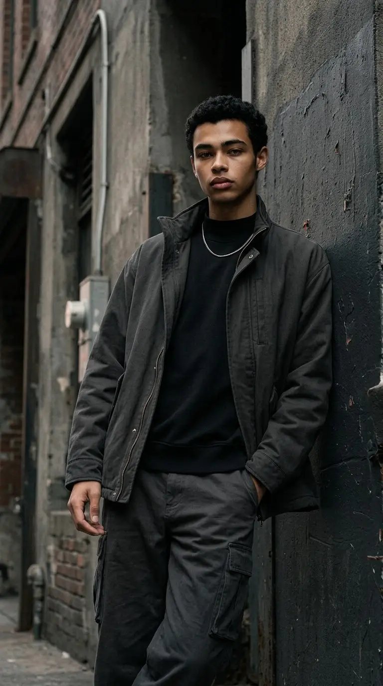 Dark Streetwear Editorial Portrait