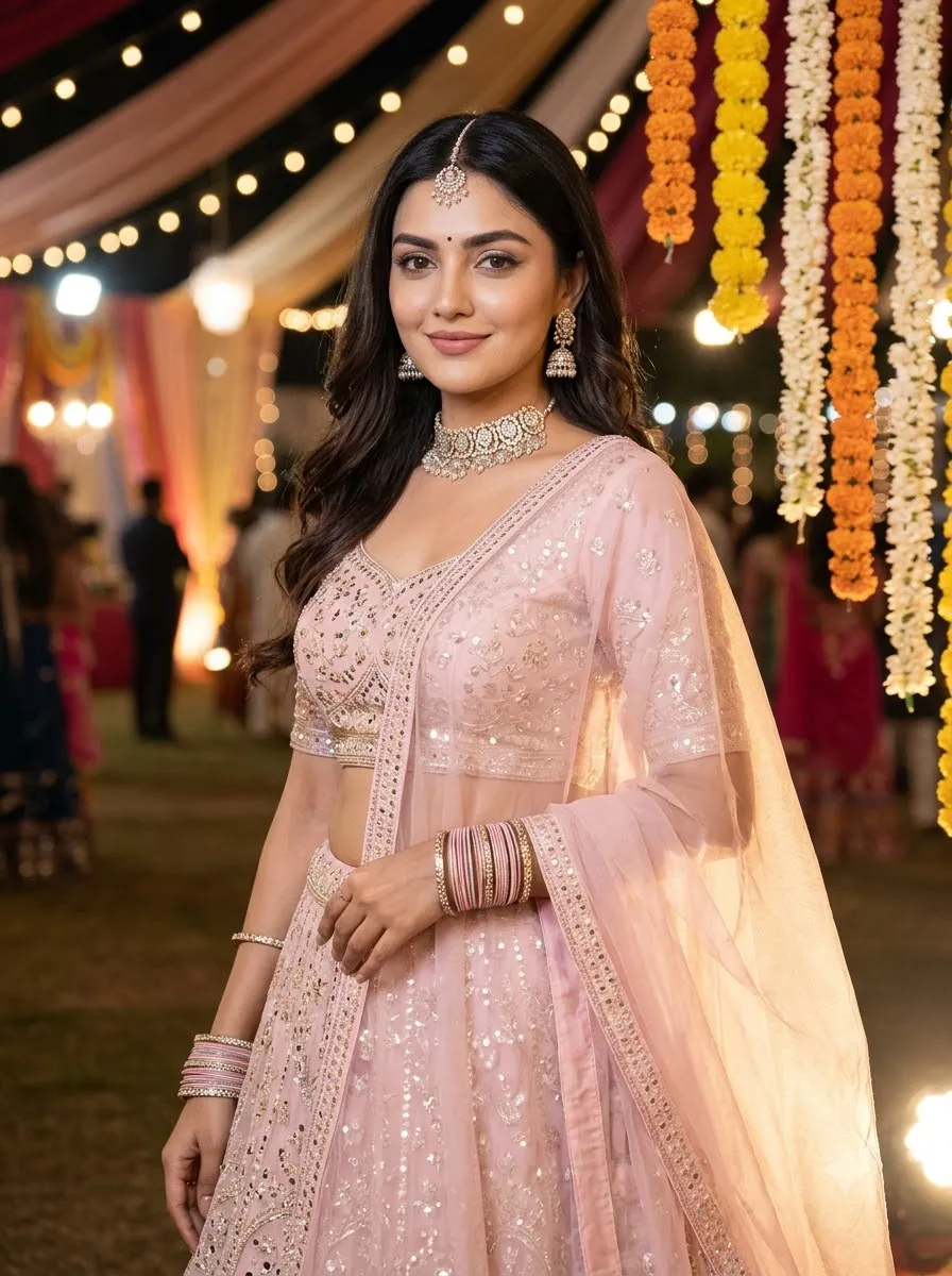 Pastel Pink Festive Portrait