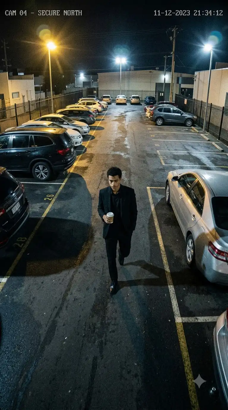Parking Lot CCTV Scene