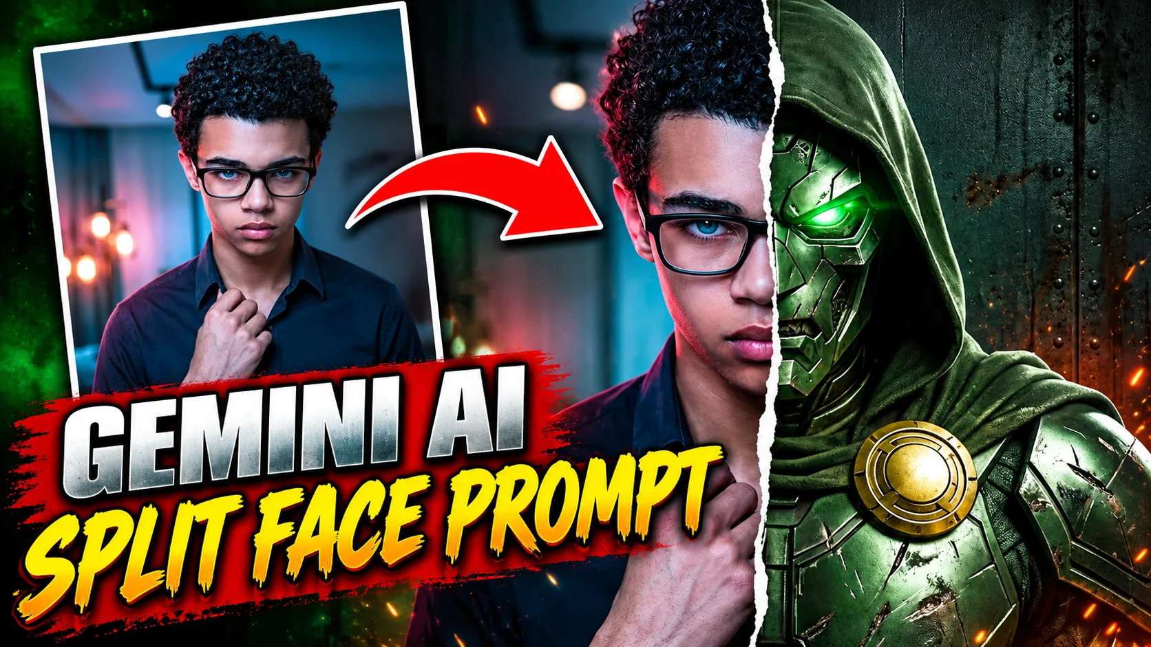 Super Genius Split Face Prompts for Gemini AI