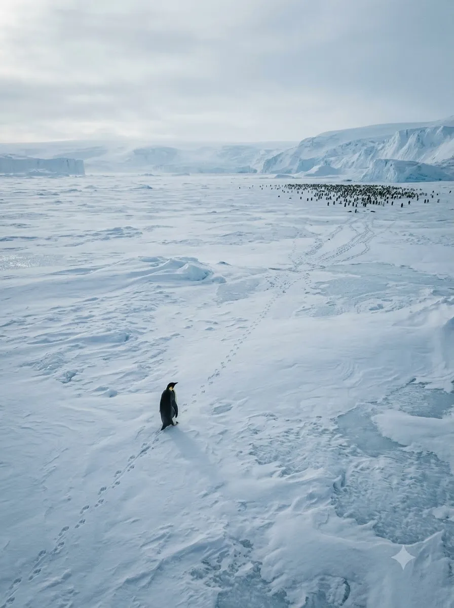 The Penguin Leaving the Colony