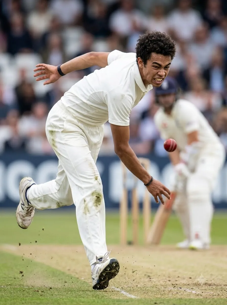 Fast Bowler in Action