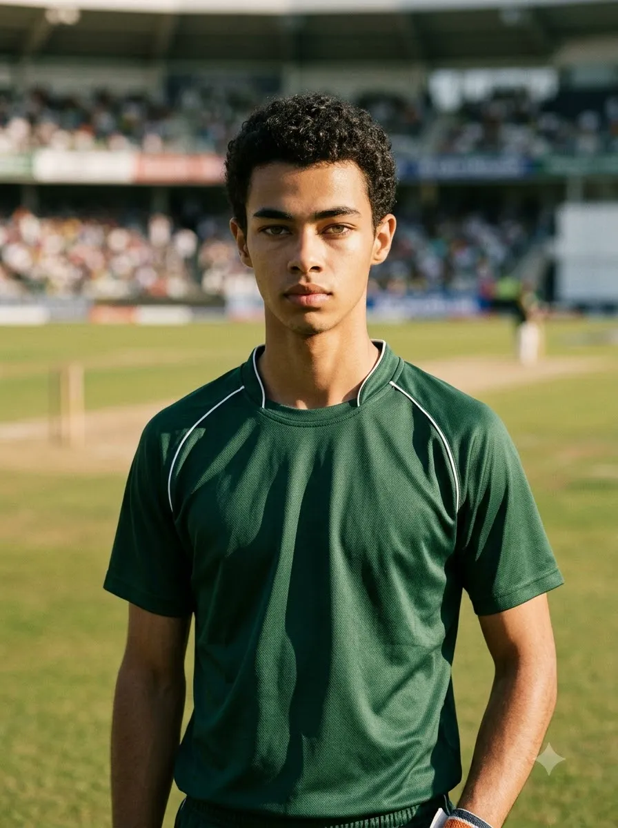 Green Cricket Jersey Portrait